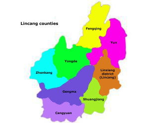 Map of Lincang