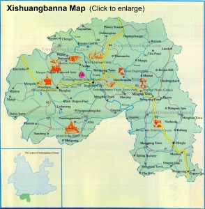 Karte von Xishuangbanna 