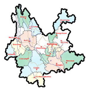 Map of Yunnan