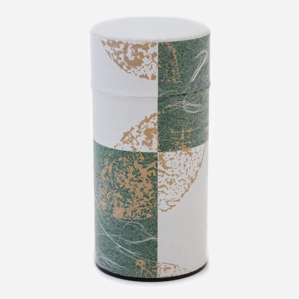 Tea Canister Gold Green